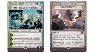 Images of Oko, Thief of Crowns and Thoughtseize Magic: The Gathering cards.