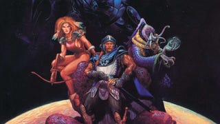 The artwork for the cover of the Spelljammer: Adventures in Space for D&D 2E depicts the different playable species in the setting